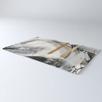 Armor [7]: a bold minimal abstract mixed media piece in gold, black and white Rug Gallery Image 3