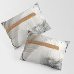 Armor [7]: a bold minimal abstract mixed media piece in gold, black and white Pillow Sham Gallery Image 3