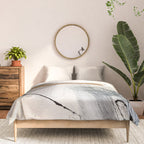 Armor [7]: a bold minimal abstract mixed media piece in gold, black and white Comforter Gallery Image 3