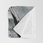 Armor [7]: a bold minimal abstract mixed media piece in gold, black and white Throw Blanket Gallery Image 3