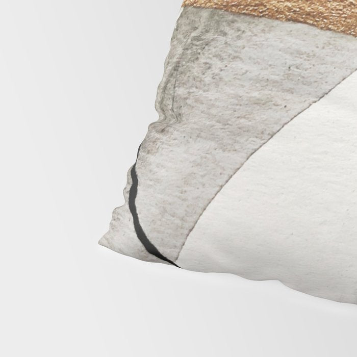 Armor [7]: a bold minimal abstract mixed media piece in gold, black and white Pillow Sham Gallery Image 4