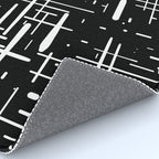 Mid-Century Modern Kinetikos Pattern in Black and White Rug Gallery Image 4