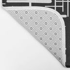 Mid-Century Modern Kinetikos Pattern in Black and White Bath Mat Gallery Image 2