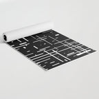 Mid-Century Modern Kinetikos Pattern in Black and White Yoga Mat Gallery Image 2