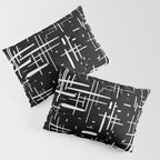Mid-Century Modern Kinetikos Pattern in Black and White Pillow Sham Gallery Image 3