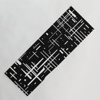 Mid-Century Modern Kinetikos Pattern in Black and White Yoga Mat Gallery Image 1