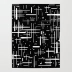 Mid-Century Modern Kinetikos Pattern in Black and White Poster Gallery Image 4