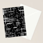 Mid-Century Modern Kinetikos Pattern in Black and White Stationery Card Gallery Image 2