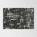 Mid-Century Modern Kinetikos Pattern in Black and White Rug Gallery Image 2
