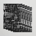 Mid-Century Modern Kinetikos Pattern in Black and White Wrapping Paper Gallery Image 3