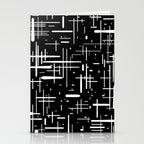 Mid-Century Modern Kinetikos Pattern in Black and White Stationery Card Gallery Image 2
