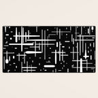 Mid-Century Modern Kinetikos Pattern in Black and White Desk Mat Gallery Image 3
