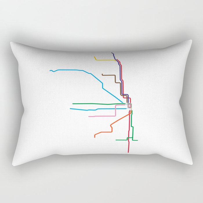 Chicago Transit Map Rectangular Pillow Gallery Image 2