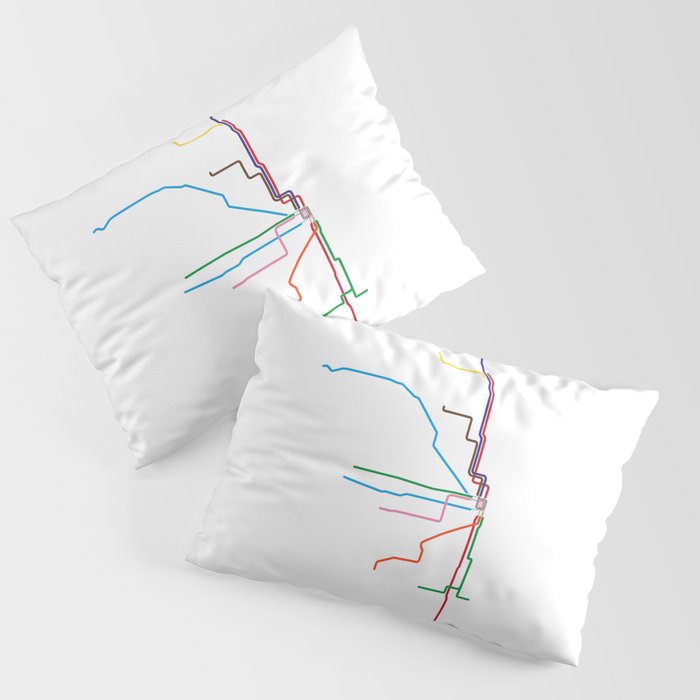 Chicago Transit Map Pillow Sham Gallery Image 3