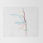 Chicago Transit Map Throw Blanket Gallery Image 2