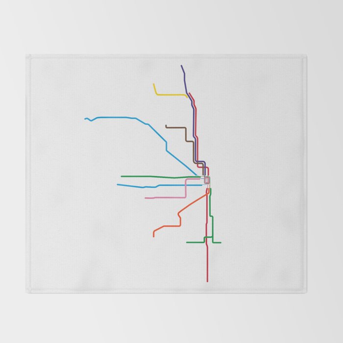 Chicago Transit Map Throw Blanket Gallery Image 2