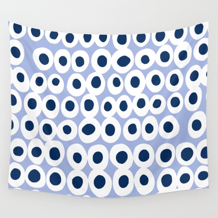 Wonderful bold dots blue Wall Tapestry Gallery Image 1