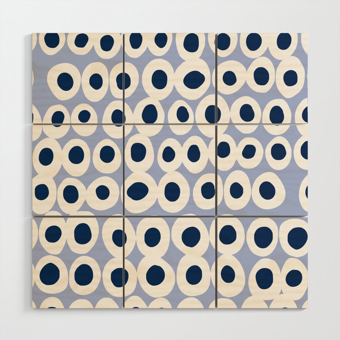 Wonderful bold dots blue Wood Wall Art Gallery Image 1