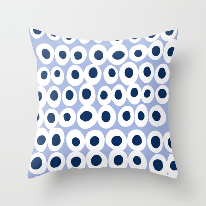 Wonderful bold dots blue Throw Pillow Gallery Image 1