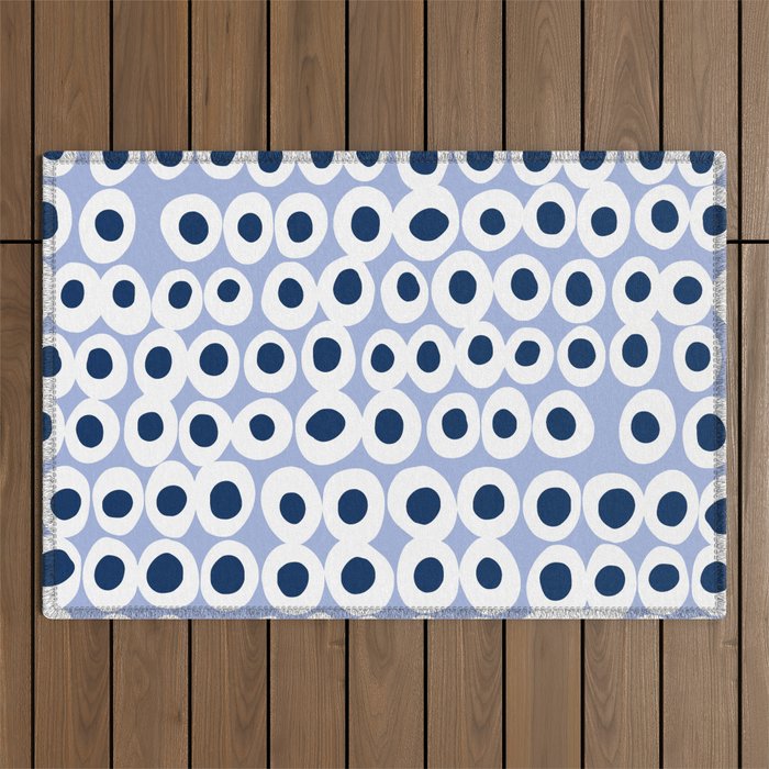 Wonderful bold dots blue Outdoor Rug Gallery Image 1