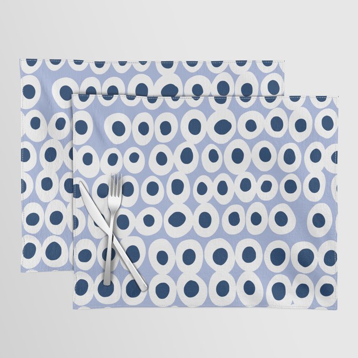 Wonderful bold dots blue Placemat Gallery Image 1