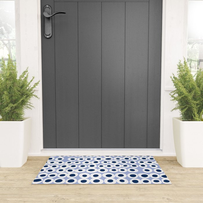 Wonderful bold dots blue Welcome Mat Gallery Image 3