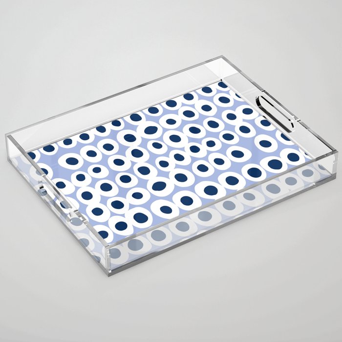 Wonderful bold dots blue Acrylic Tray Gallery Image 1