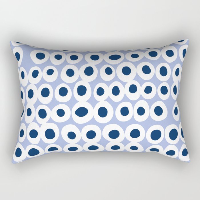 Wonderful bold dots blue Rectangular Pillow Gallery Image 2
