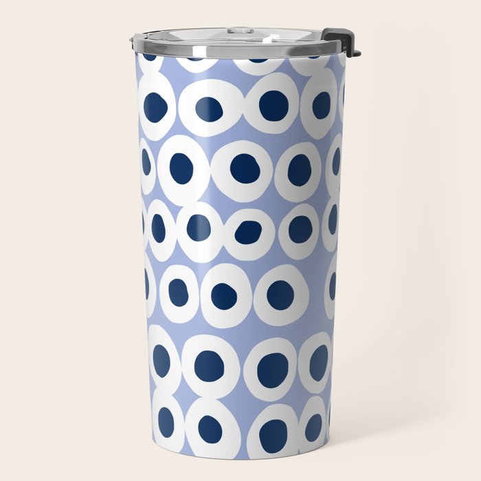 Wonderful bold dots blue Travel Mug Gallery Image 2
