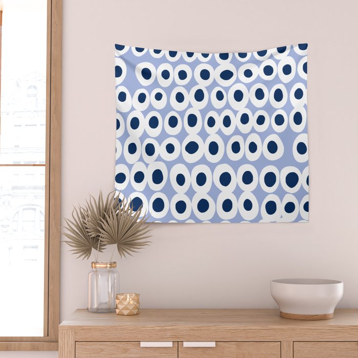 Wonderful bold dots blue Wall Tapestry Gallery Image 2