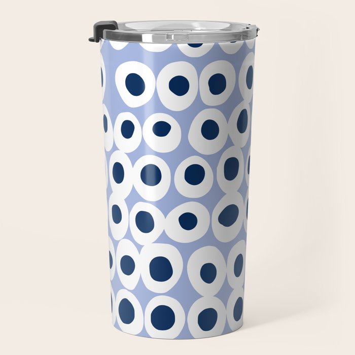 Wonderful bold dots blue Travel Mug Gallery Image 3