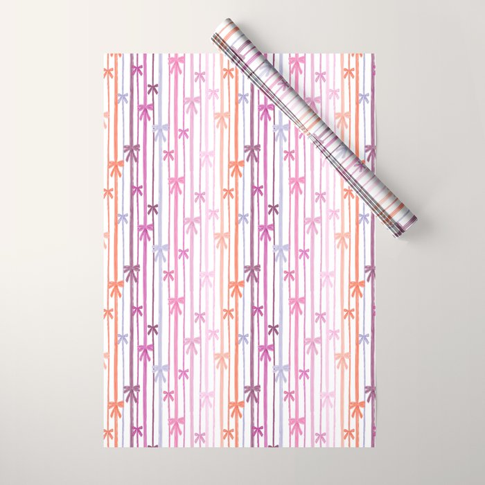 Bow Stripes Wrapping Paper Gallery Image 1