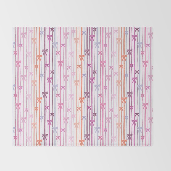 Bow Stripes Throw Blanket Gallery Image 2