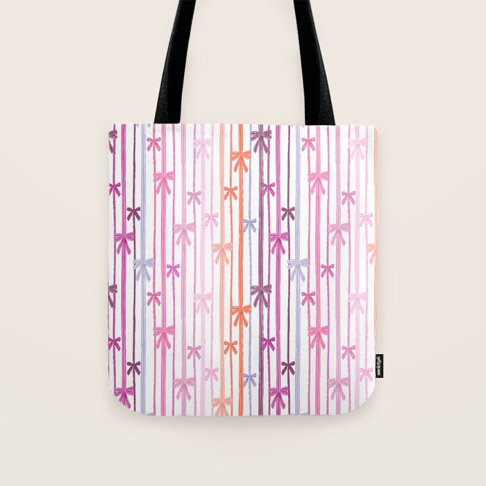 Bow Stripes Tote Bag Gallery Image 1