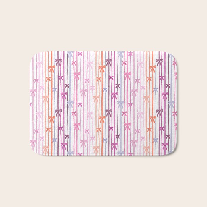 Bow Stripes Bath Mat Gallery Image 1