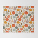 Autumn Pumpkins and Squash Throw Blanket Gallery Image 2