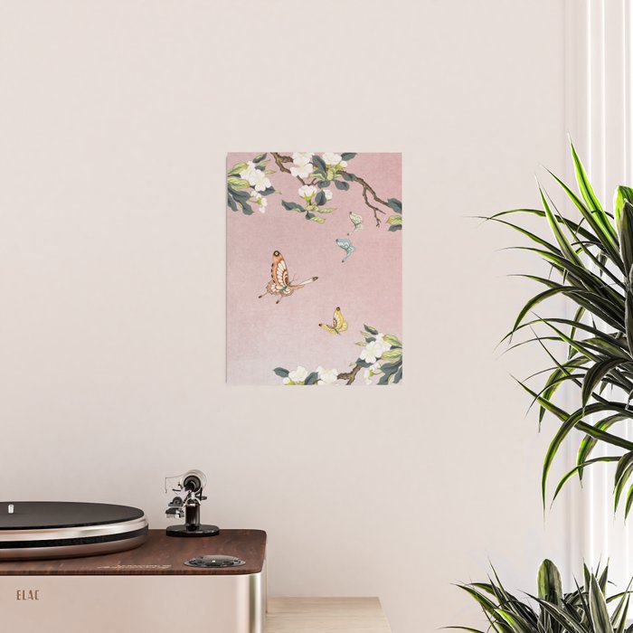 Butterflies and pear blossoms Poster Gallery Image 2