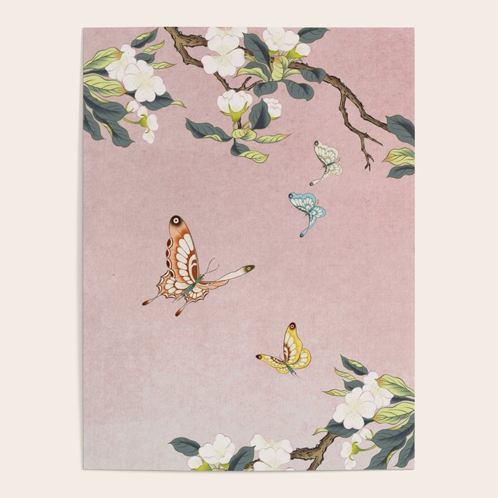 Butterflies and pear blossoms Poster Gallery Image 4