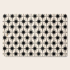 Midcentury Modern Atomic Age Starburst Pattern in Black and Almond Cream Cutting Board Gallery Image 1