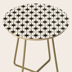 Midcentury Modern Atomic Age Starburst Pattern in Black and Almond Cream Side Table Gallery Image 2