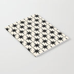 Midcentury Modern Atomic Age Starburst Pattern in Black and Almond Cream Notebook Gallery Image 2