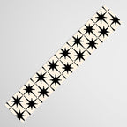 Midcentury Modern Atomic Age Starburst Pattern in Black and Almond Cream Table Runner Gallery Image 3