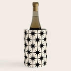 Midcentury Modern Atomic Age Starburst Pattern in Black and Almond Cream Wine Chiller Gallery Image 2