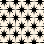 Midcentury Modern Atomic Age Starburst Pattern in Black and Almond Cream Coffee Mug Gallery Image 2