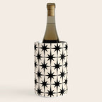 Midcentury Modern Atomic Age Starburst Pattern in Black and Almond Cream Wine Chiller Gallery Image 3