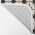 Midcentury Modern Atomic Age Starburst Pattern in Black and Almond Cream Bath Mat Gallery Image 2