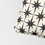 Midcentury Modern Atomic Age Starburst Pattern in Black and Almond Cream Pillow Sham Gallery Image 4