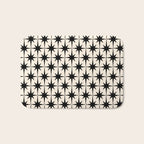 Midcentury Modern Atomic Age Starburst Pattern in Black and Almond Cream Bath Mat Gallery Image 1