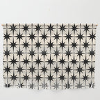 Midcentury Modern Atomic Age Starburst Pattern in Black and Almond Cream Wall Hanging Gallery Image 1