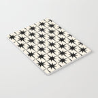 Midcentury Modern Atomic Age Starburst Pattern in Black and Almond Cream Notebook Gallery Image 3